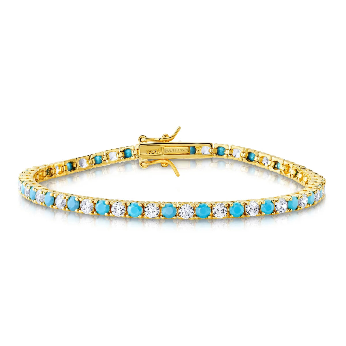 Turquoise and Clear Tennis Bracelet