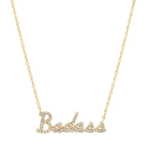 Badass Cursive Diamond Necklace