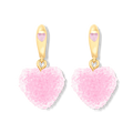 Jelly Heart Mini Hoops - Baby Pink