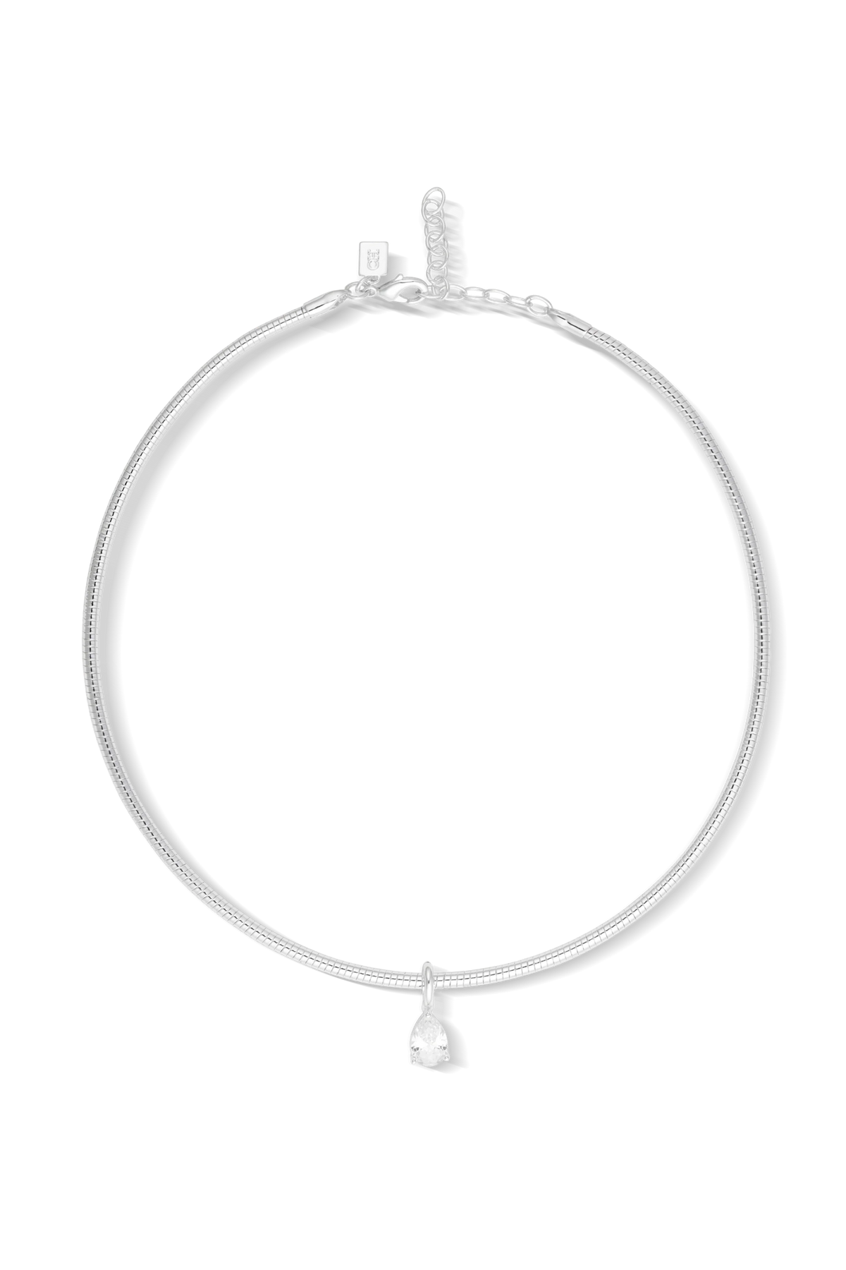 Aura Bangle Necklace - Thin Silver