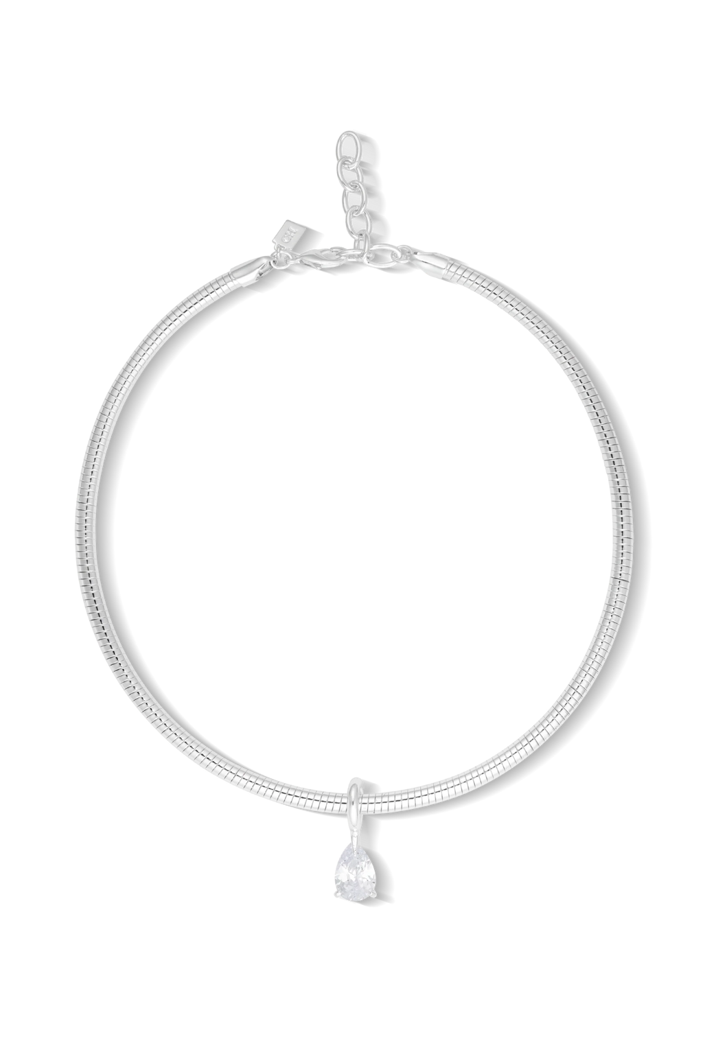 Aura Bangle Necklace - Thick Silver