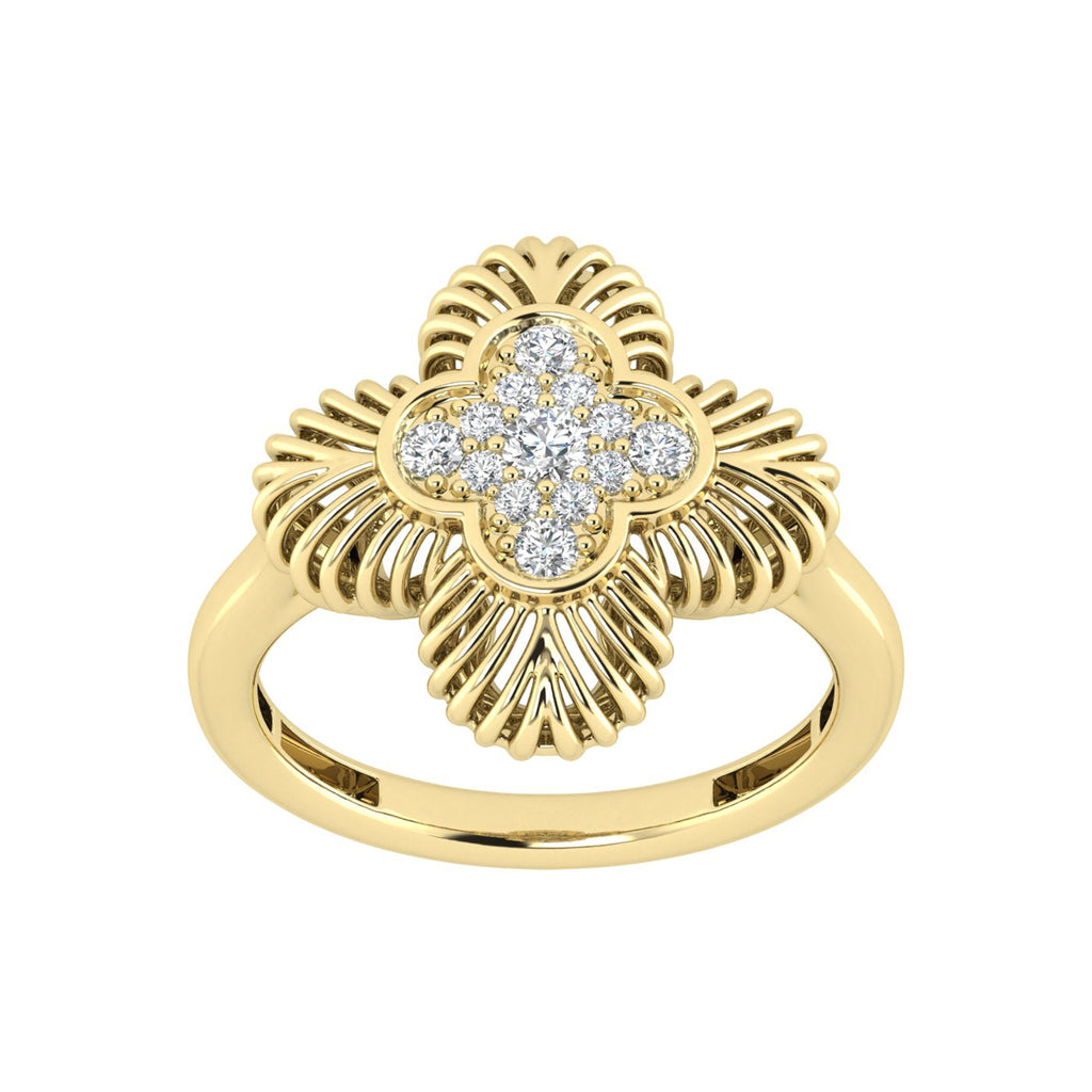 Gold and Diamond Clover Ring