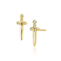 Dagger Stud with Diamonds - SINGLE