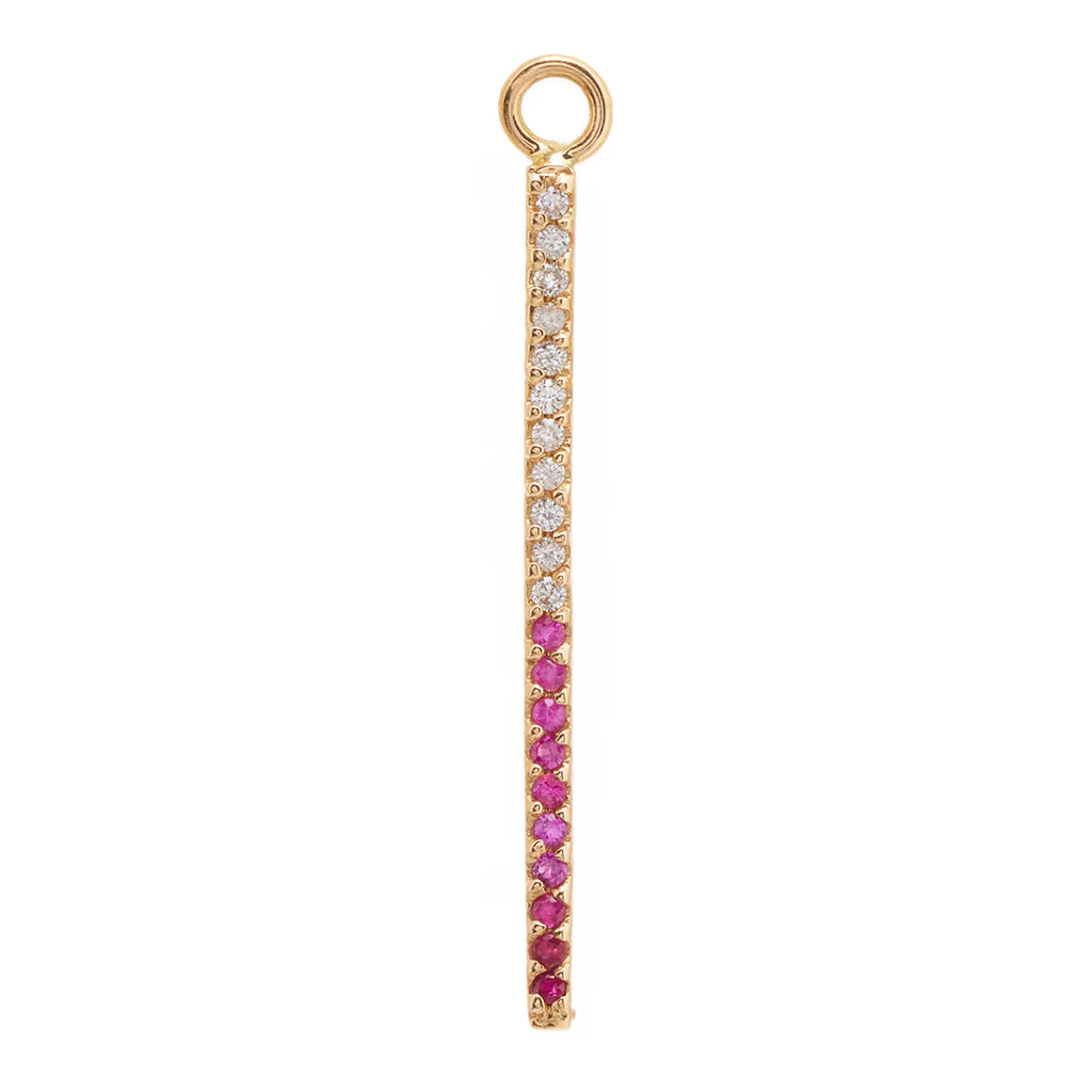 Pavé Bar Charm with Ruby and Sapphire