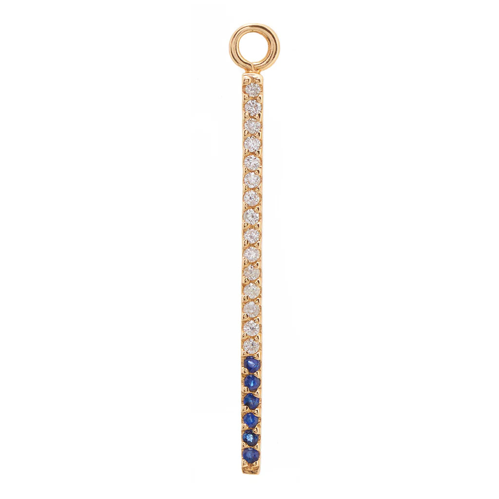 Pavé Bar Charm with Blue Sapphire