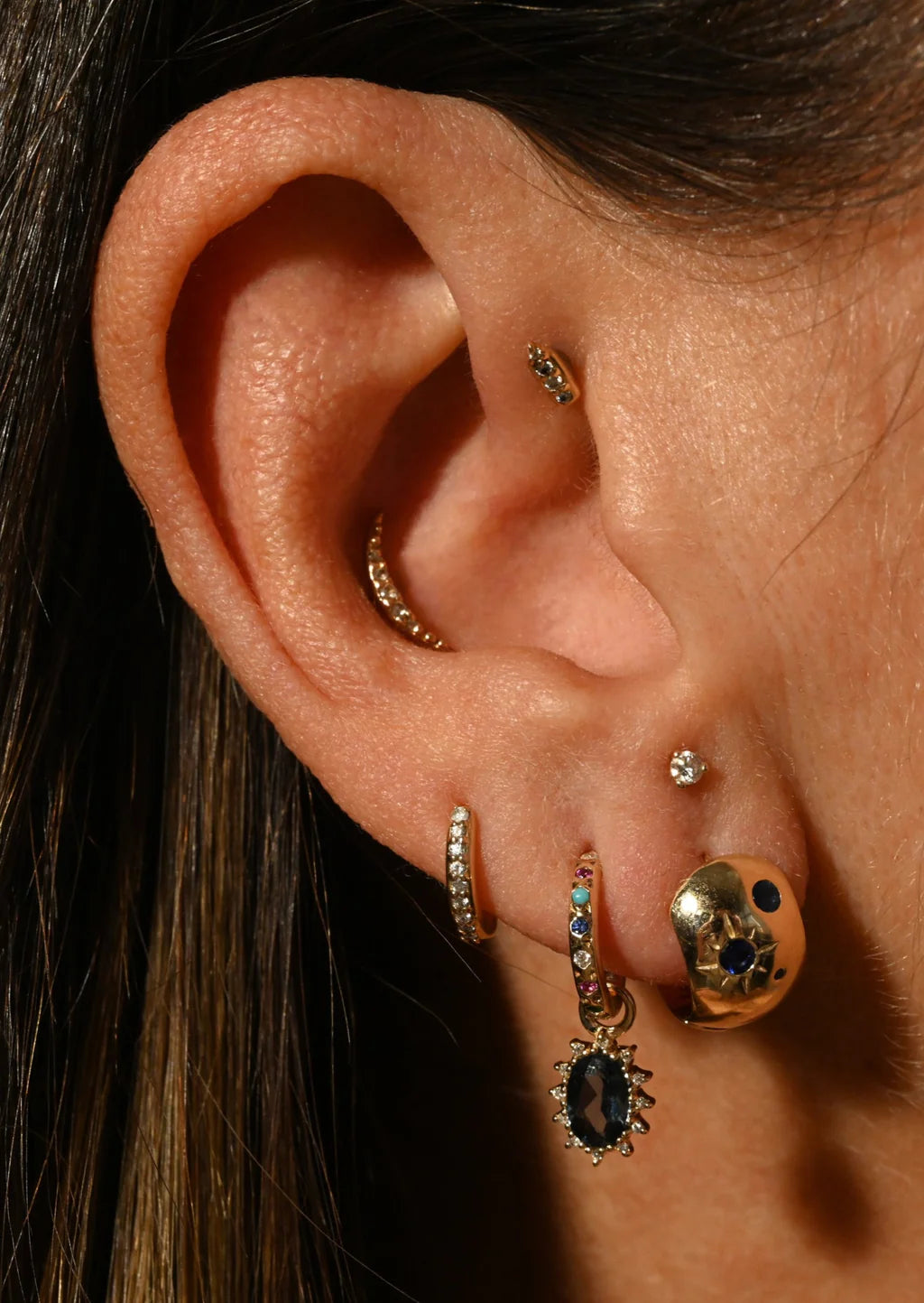 SINGLE Mini Diamond Hinge Hoop