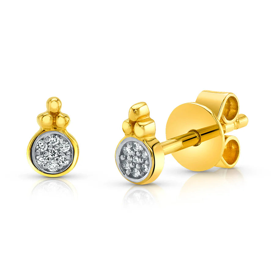 Bezel Set Diamond Disc Studs
