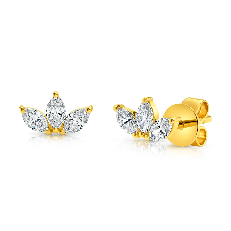 Diamond Lotus Studs
