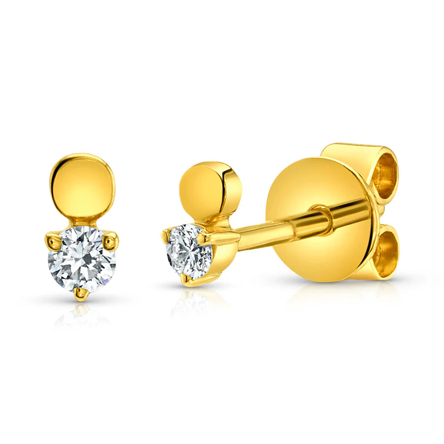 Diamond & Gold Disc Studs