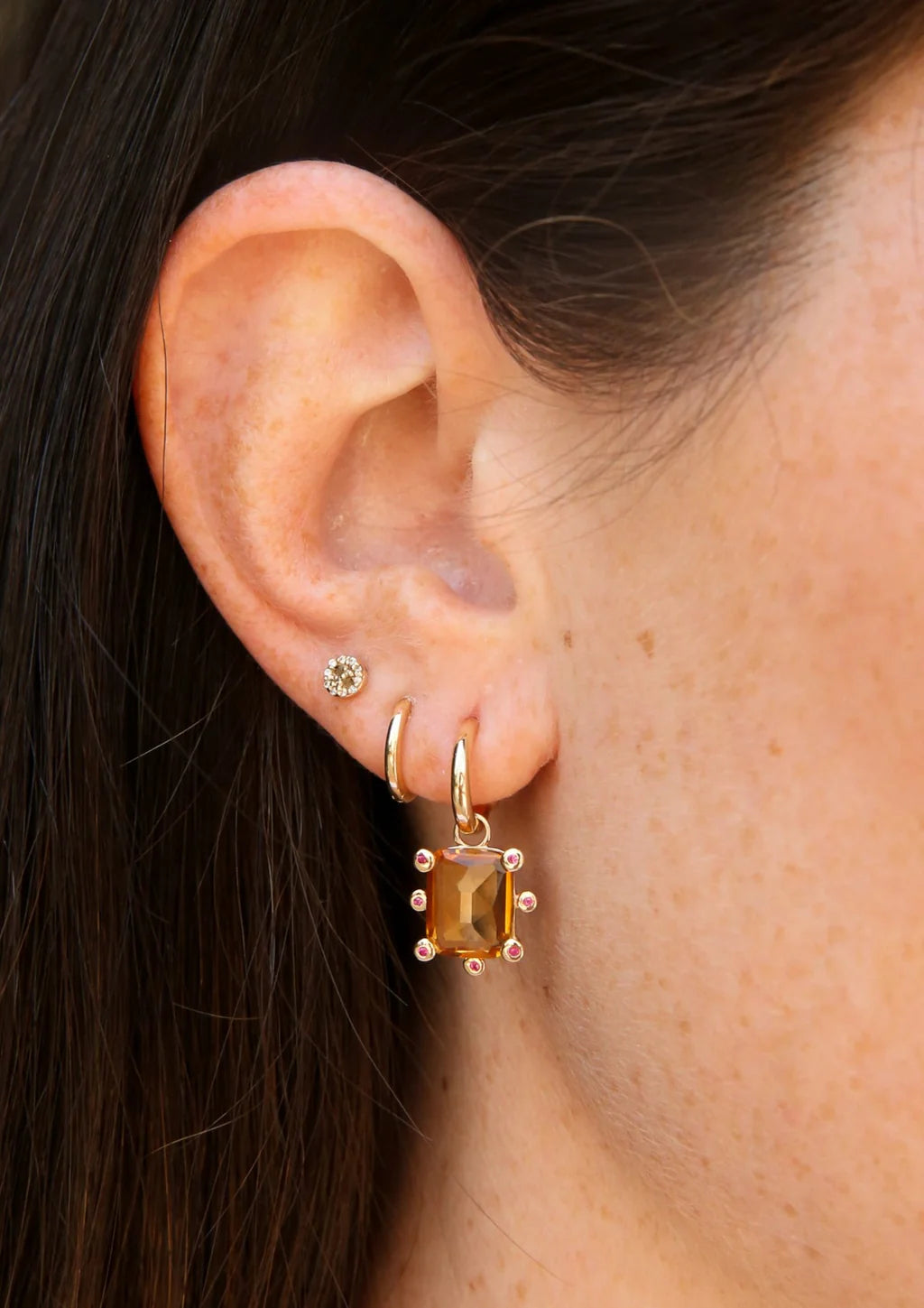 Genie Charm with Citrine and Rubies