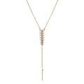 Stacked Mini Tricone Drop String Necklace