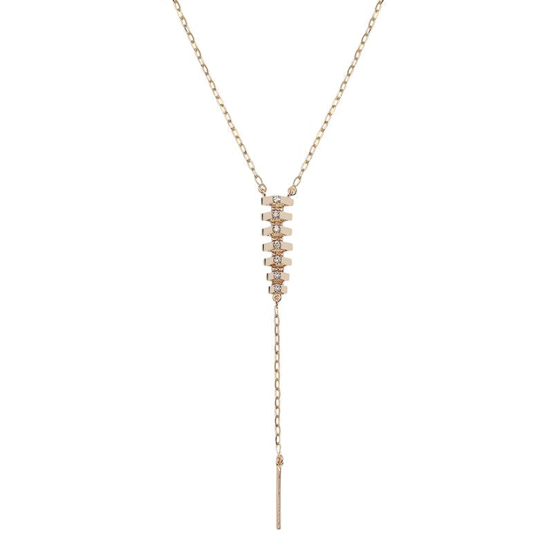 Stacked Mini Tricone Drop String Necklace