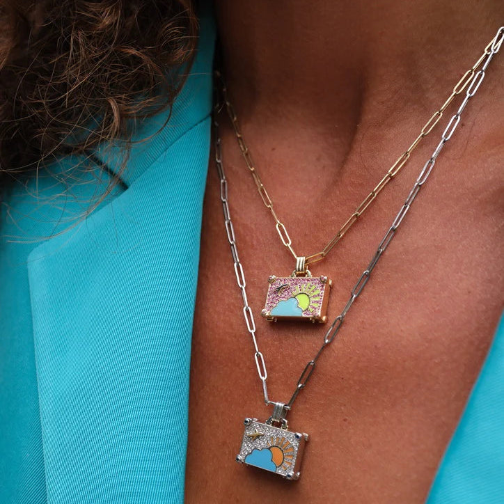 'Cotton Candy' Suitcase Pendant Necklace
