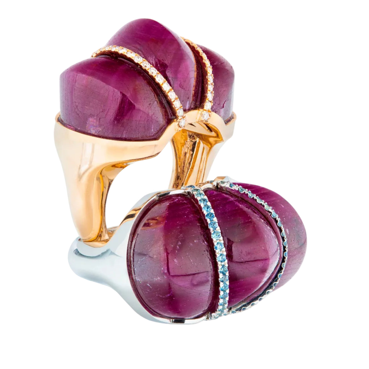 Ruby and Sapphire Crown Ring