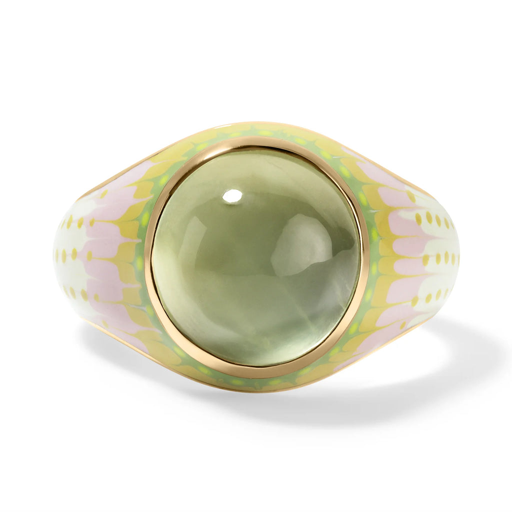 Mood Orb Ring - Green Prehnite
