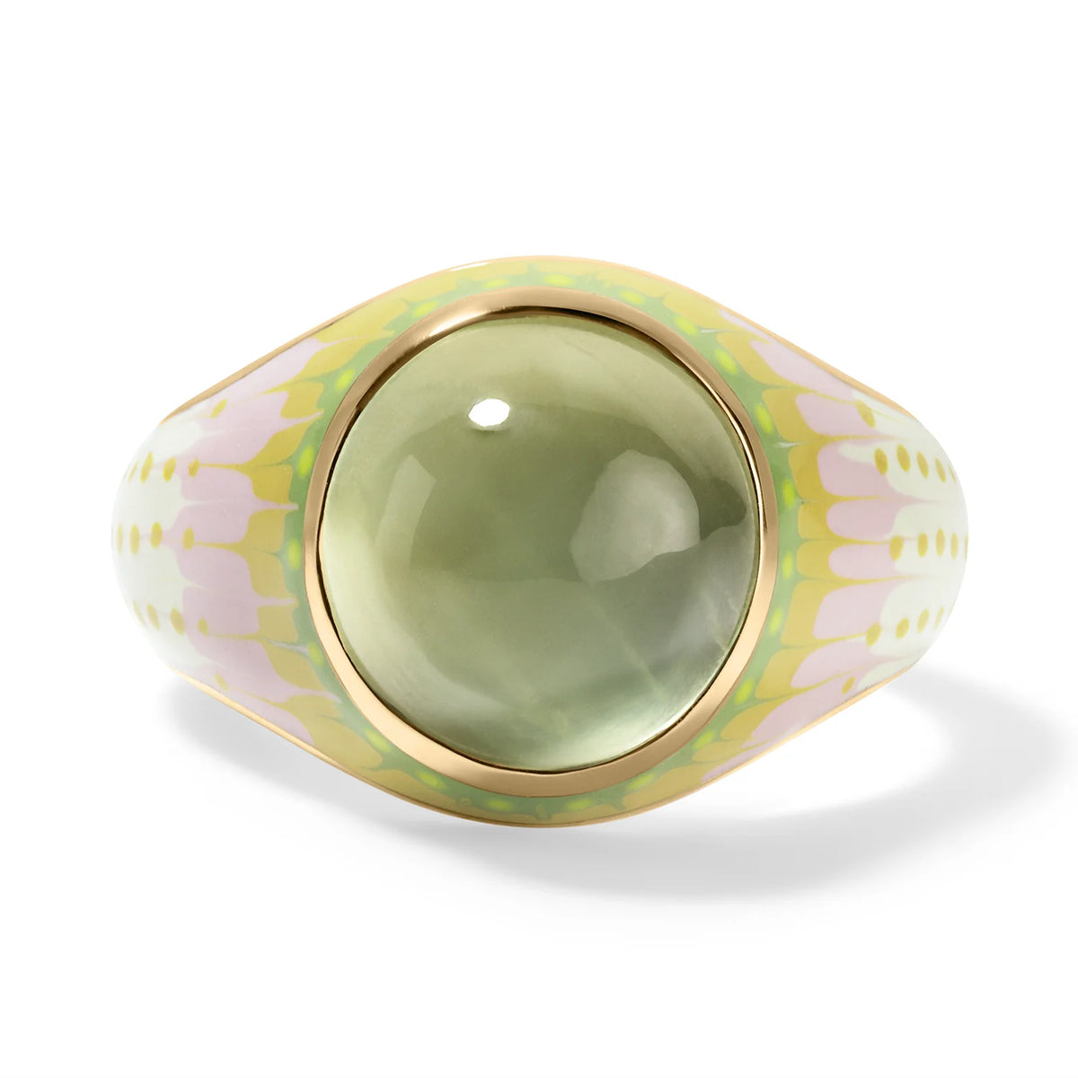 Mood Orb Ring - Green Prehnite