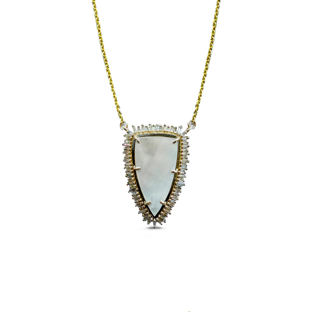 Mini Mother of Pearl Shield Necklacе