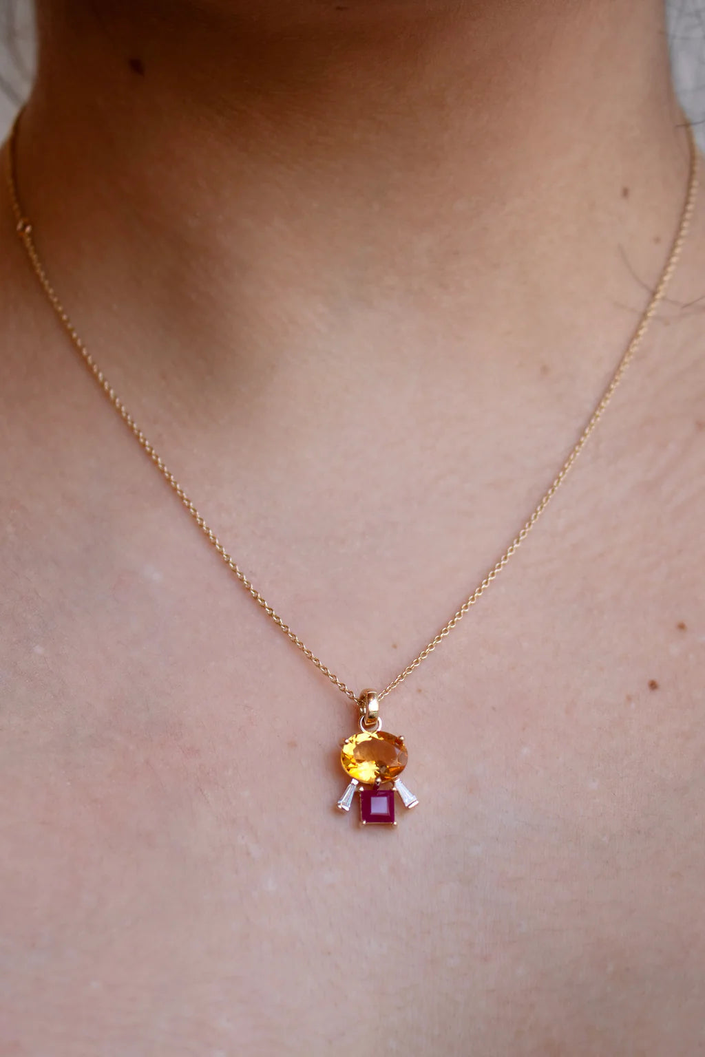Esmeralda Charm in Citrine and Ruby