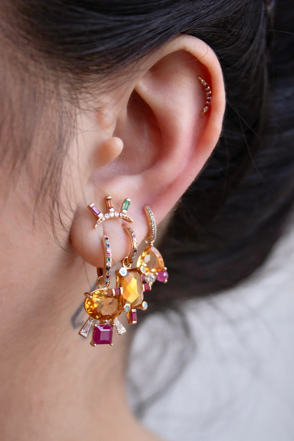 Esmeralda Charm in Citrine and Ruby