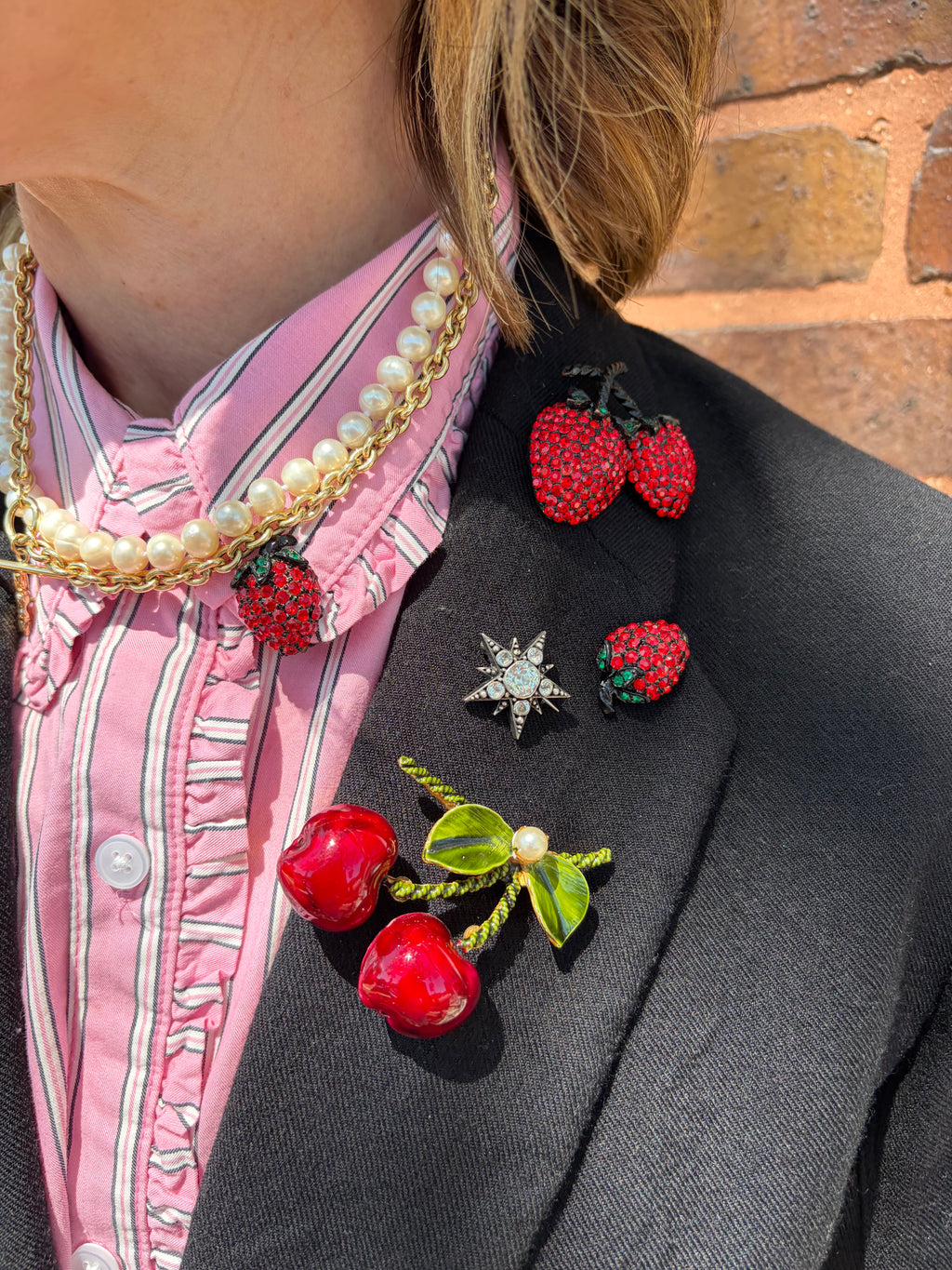 Weiss Strawberry Clip-On Earrings