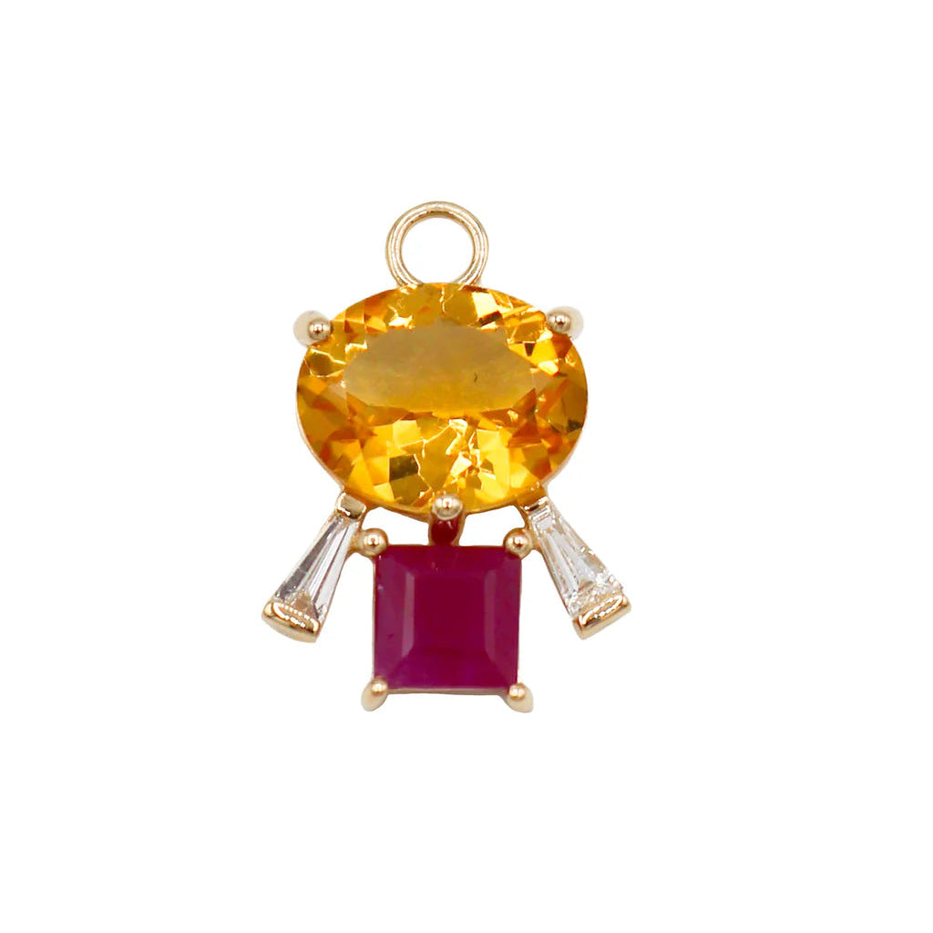 Esmeralda Charm in Citrine and Ruby