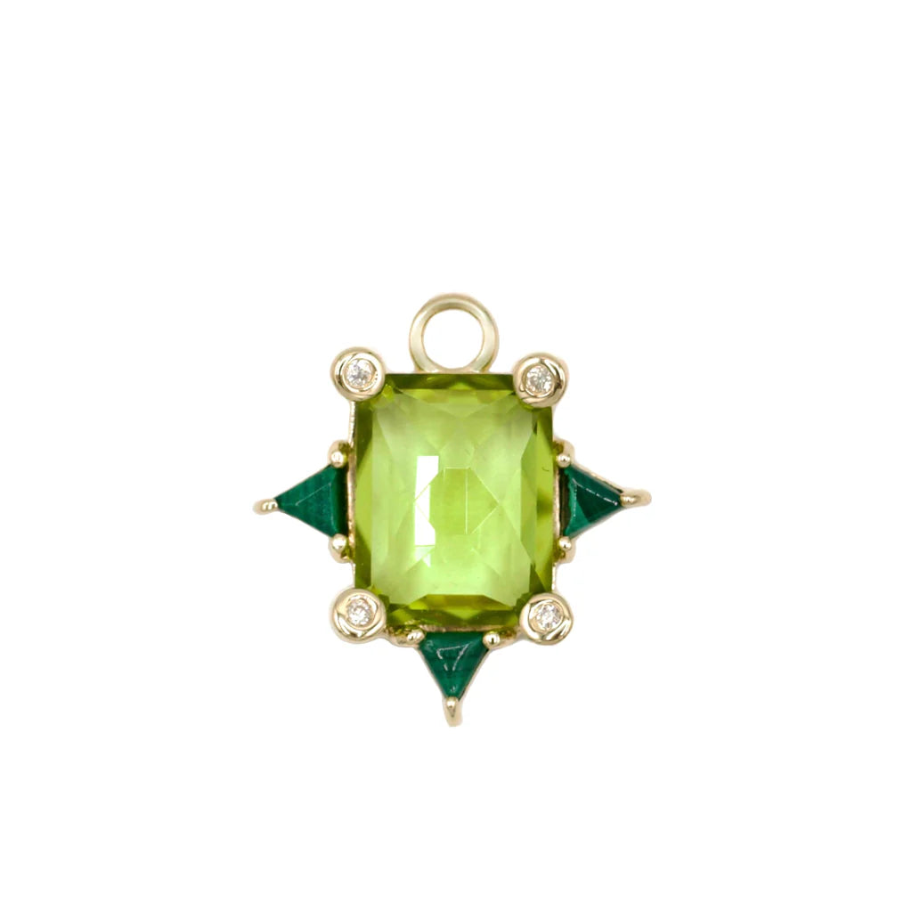 Hera Earth Charm in Peridot and Malachite