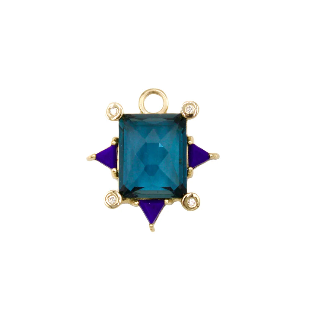 Hera Ocean Charm in London Blue Topaz and Lapis
