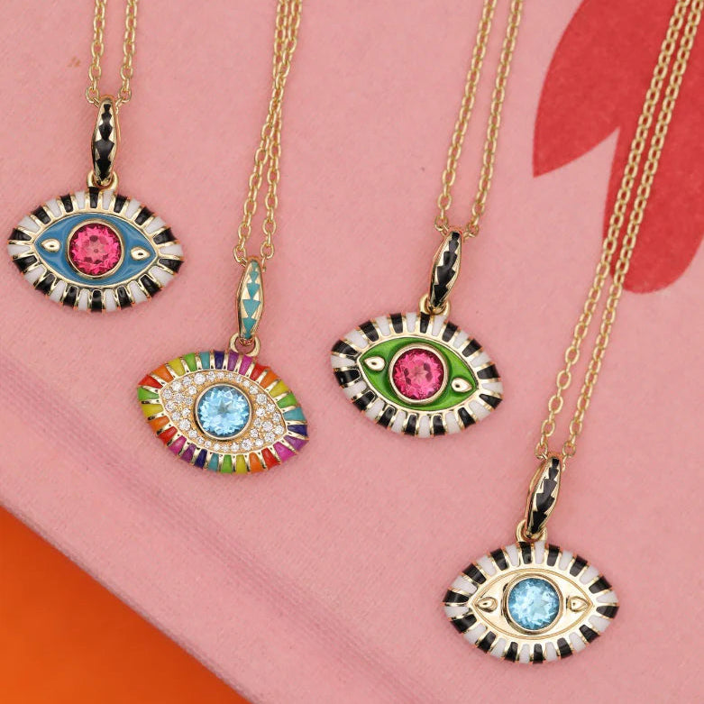'Life in Colour' - Blue Topaz Eye Pendant Necklace