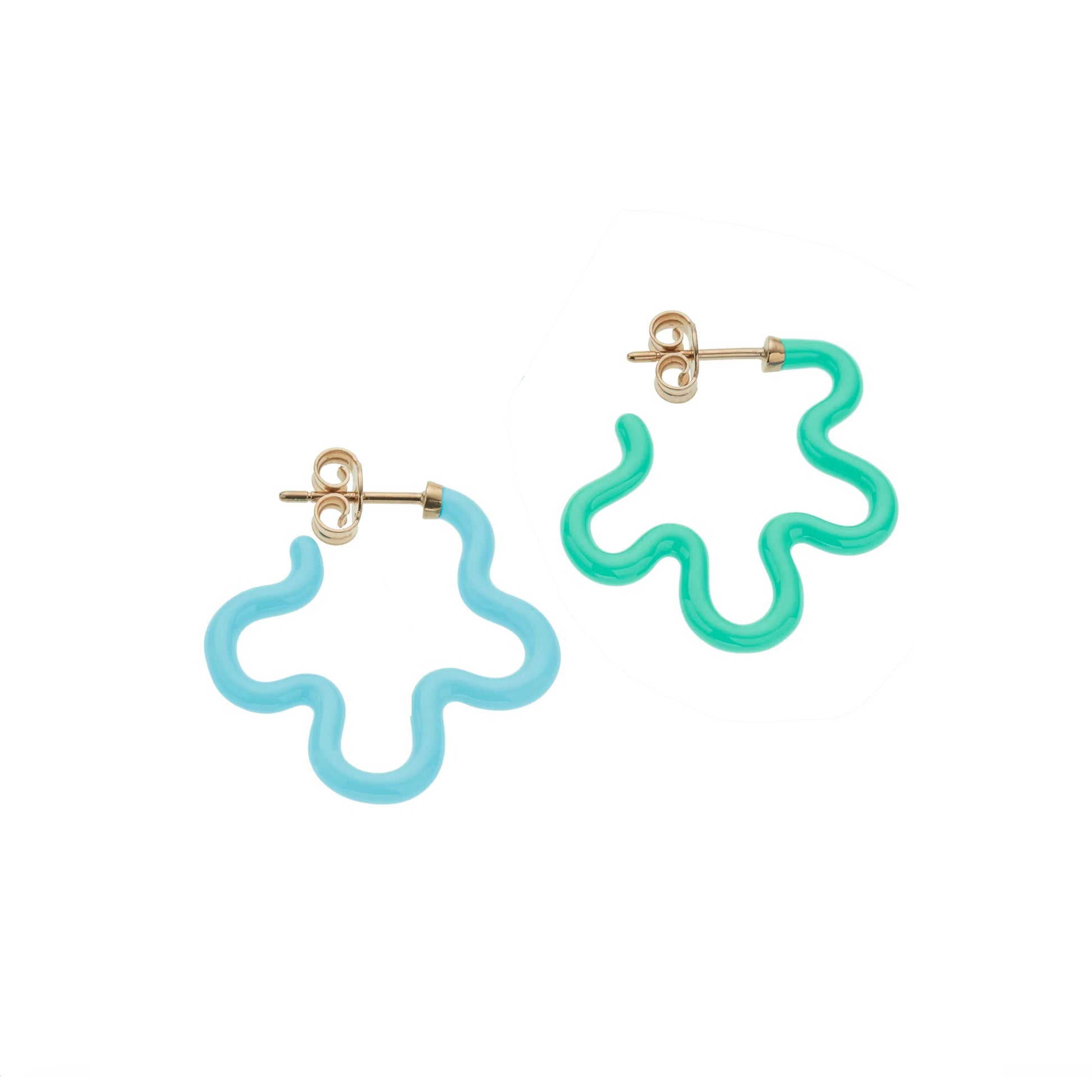 Blue & Mint Flower Earrings