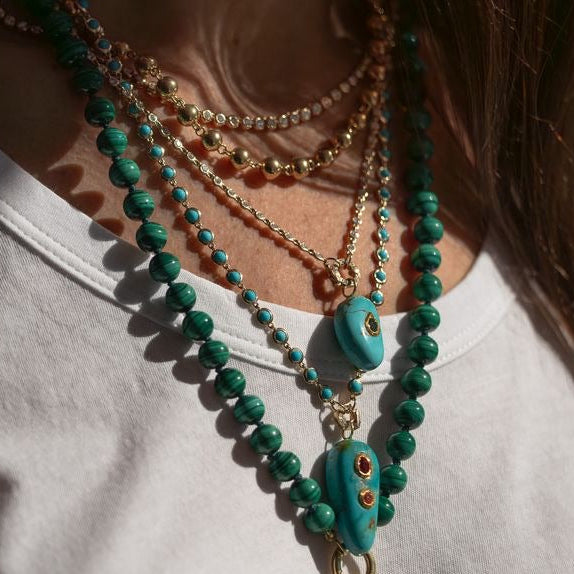 5mm Beaded Necklace 16"