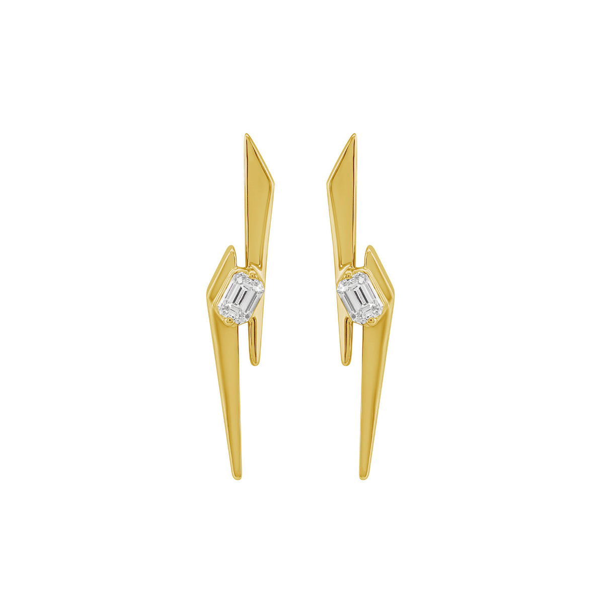 Lightening Bolt Diamond Earrings
