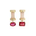 Opal and Tourmaline Dangle Earrings