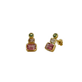 Pink and Green Tourmaline Totem Stud