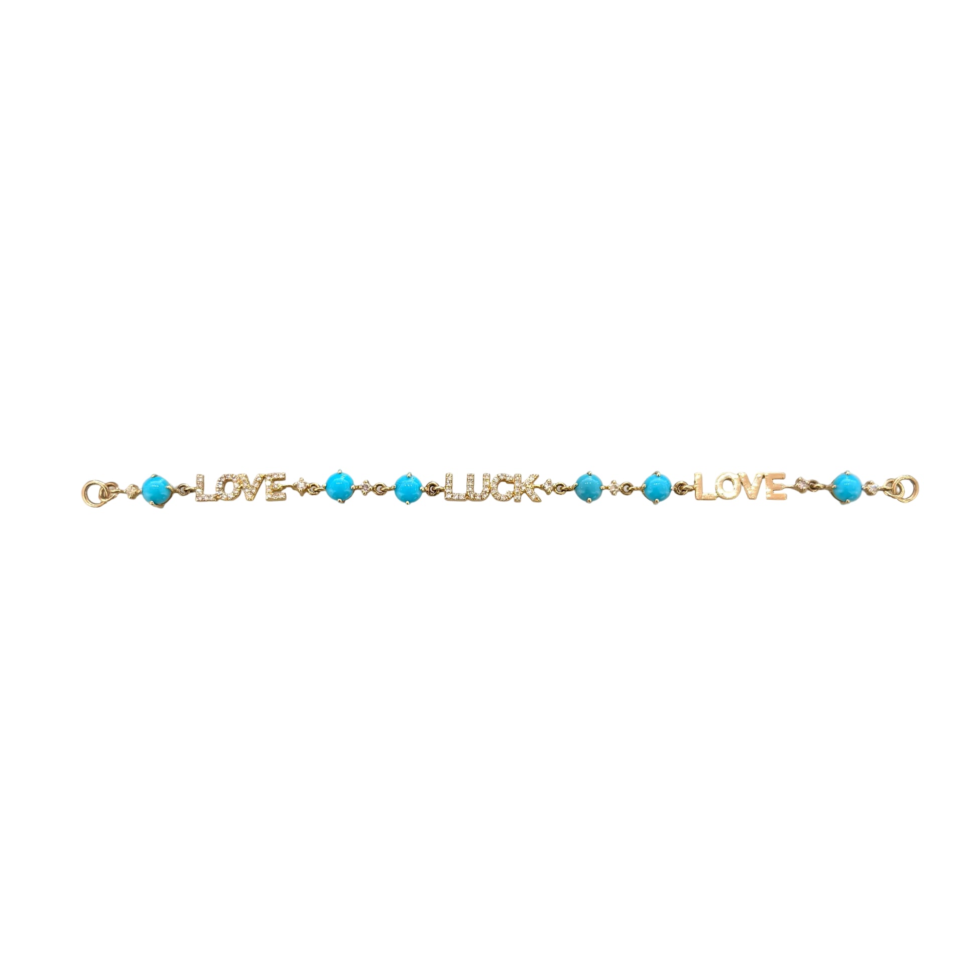 Luck and Love Diamond and Turquoise Closure Bracelet