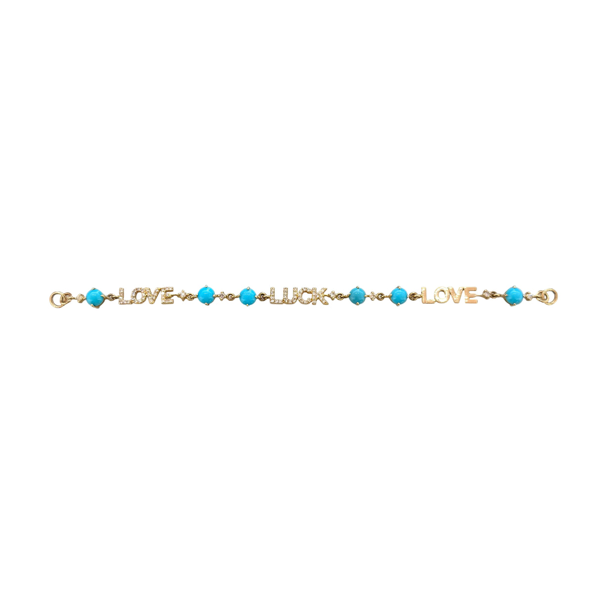 Luck and Love Diamond and Turquoise Closure Bracelet