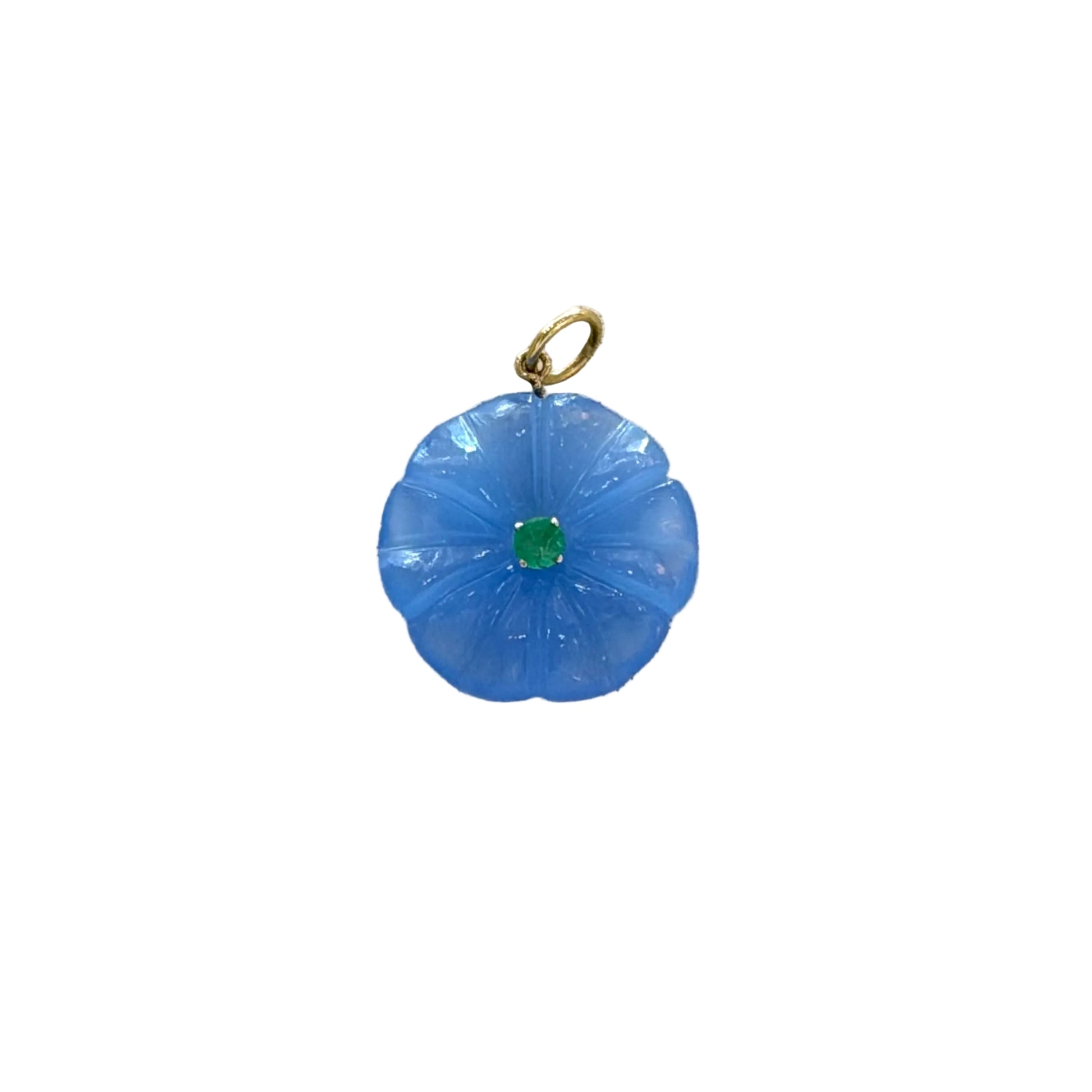 Blue Chalcedony Flower Charm