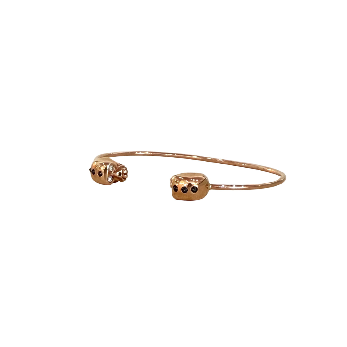 Gold Skulls with Black Diamonds - Bangle