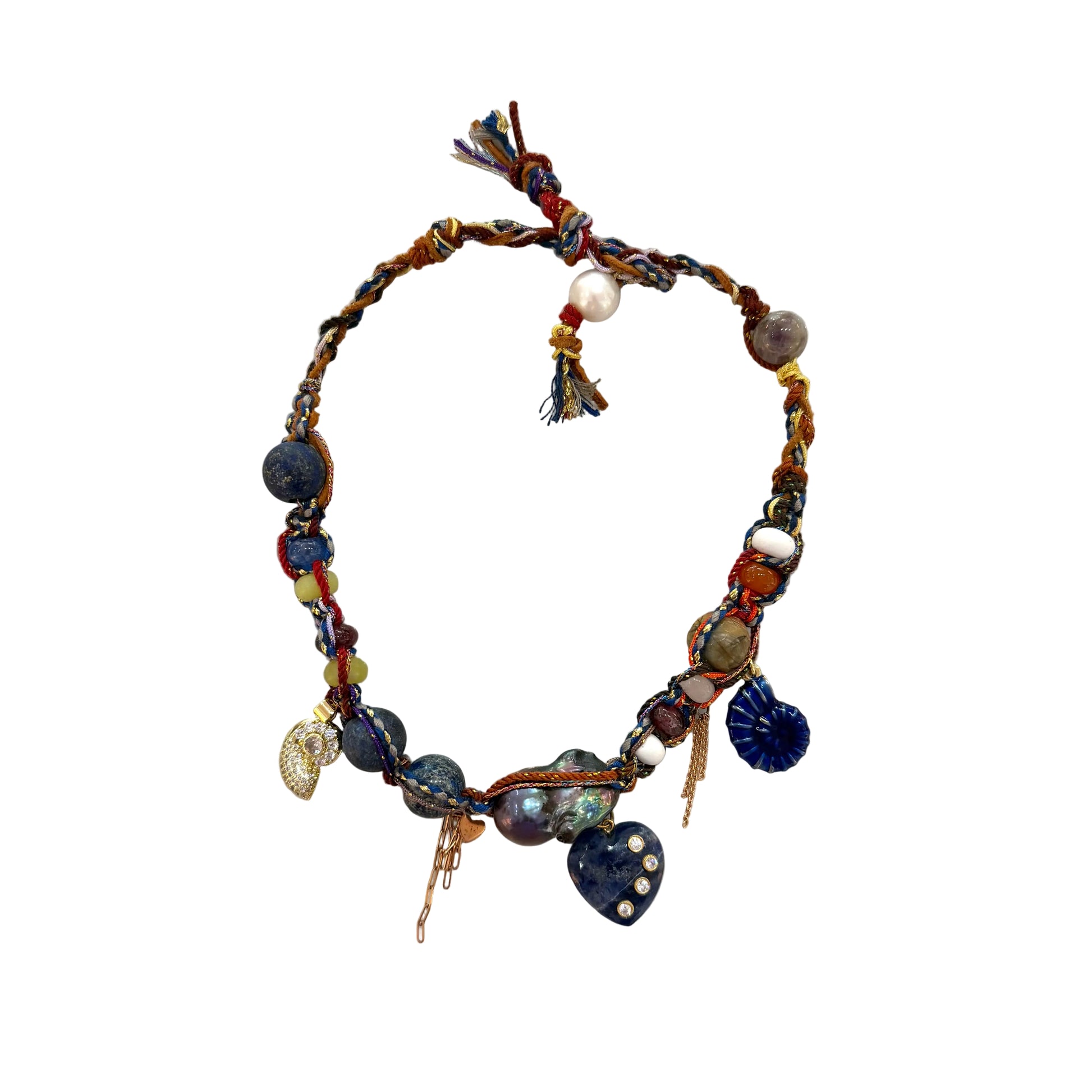 Lapis Heart Chain Choker