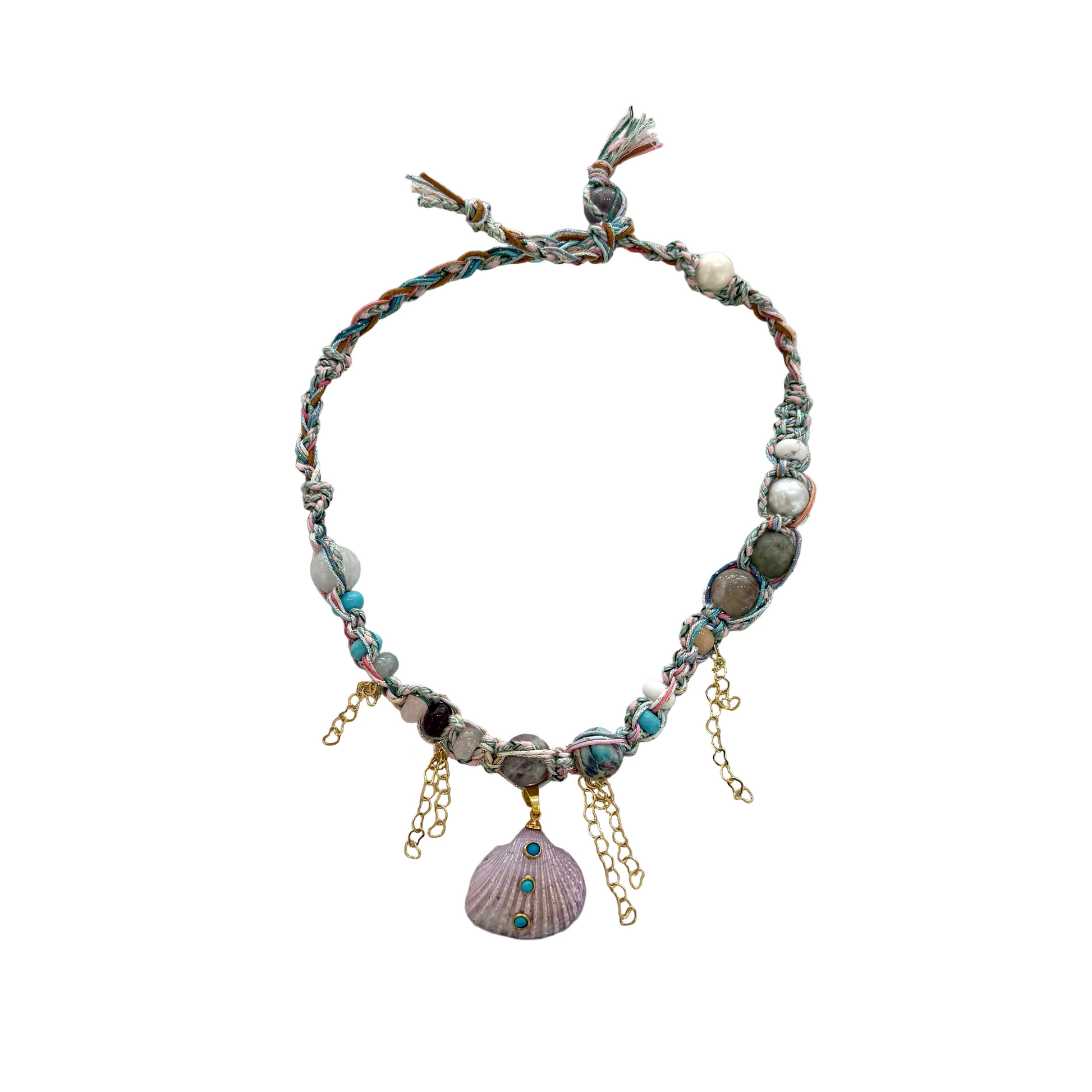 Lavender In Love Turquoise Seashell Barbie Necklace