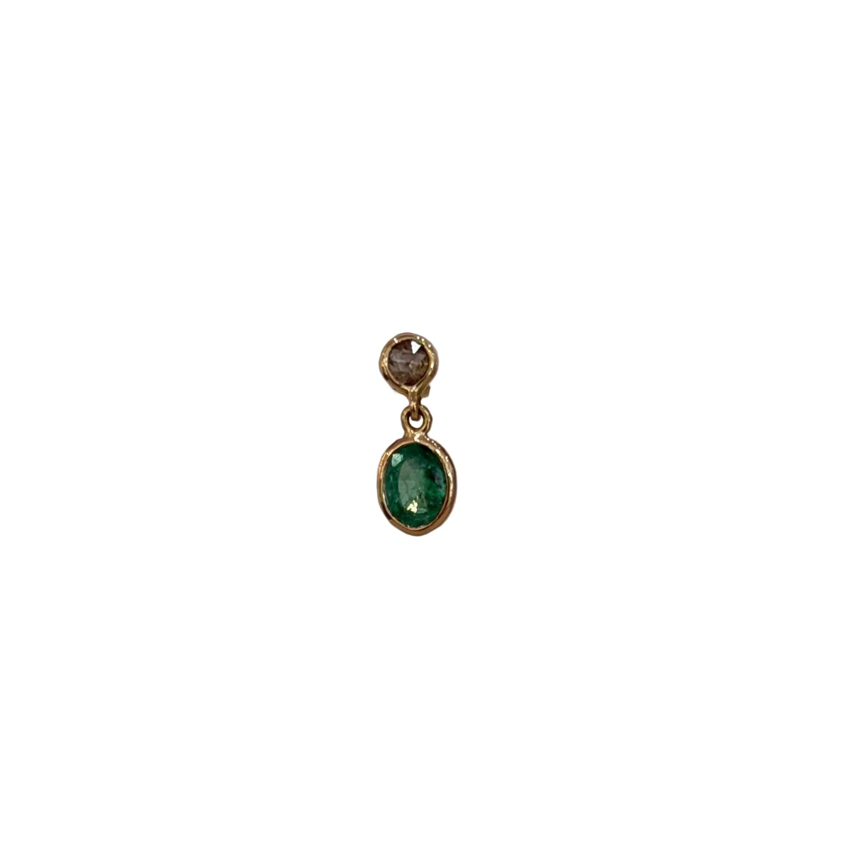 Emerald and Diamond Dangle Stud