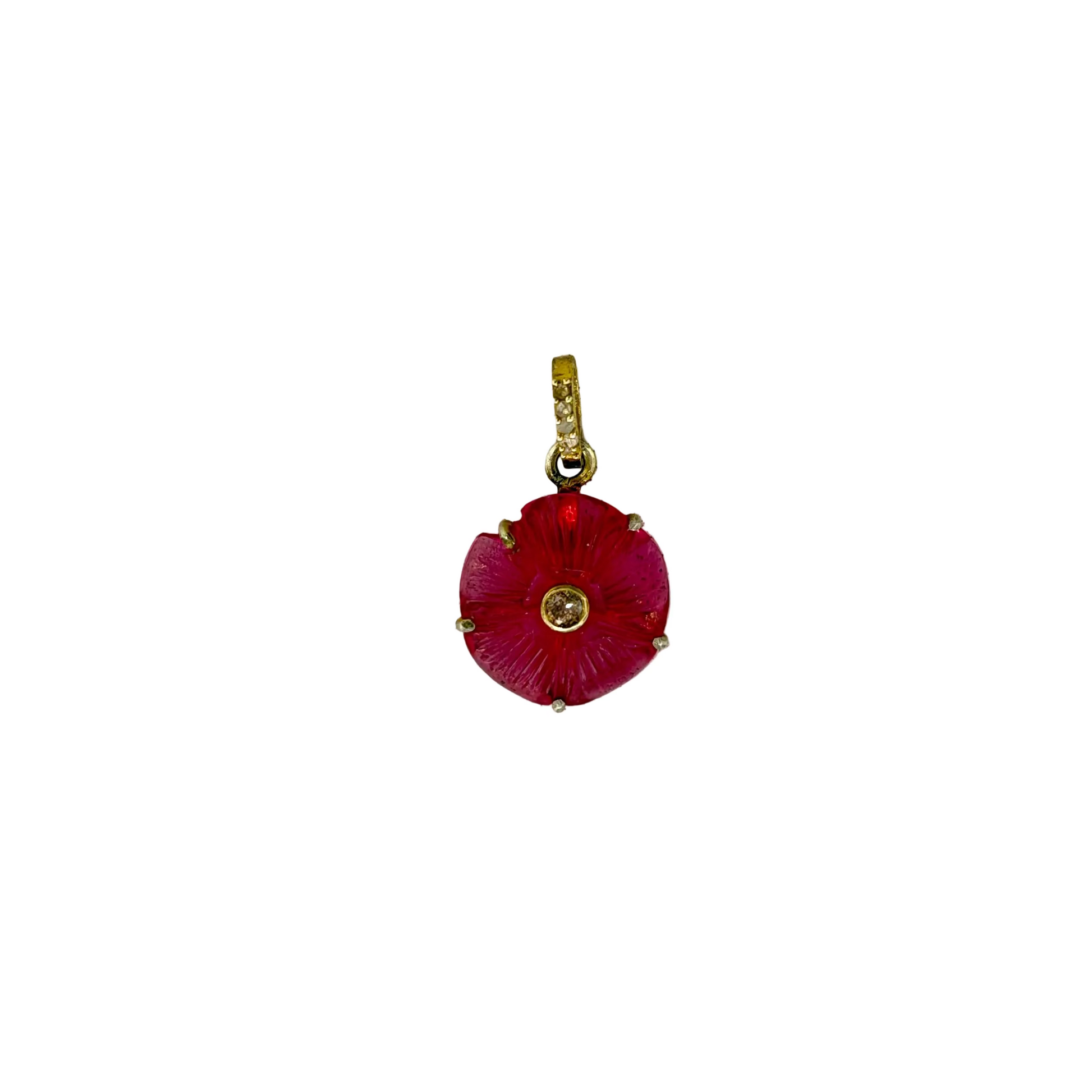 Pink Tourmaline Flower Charm