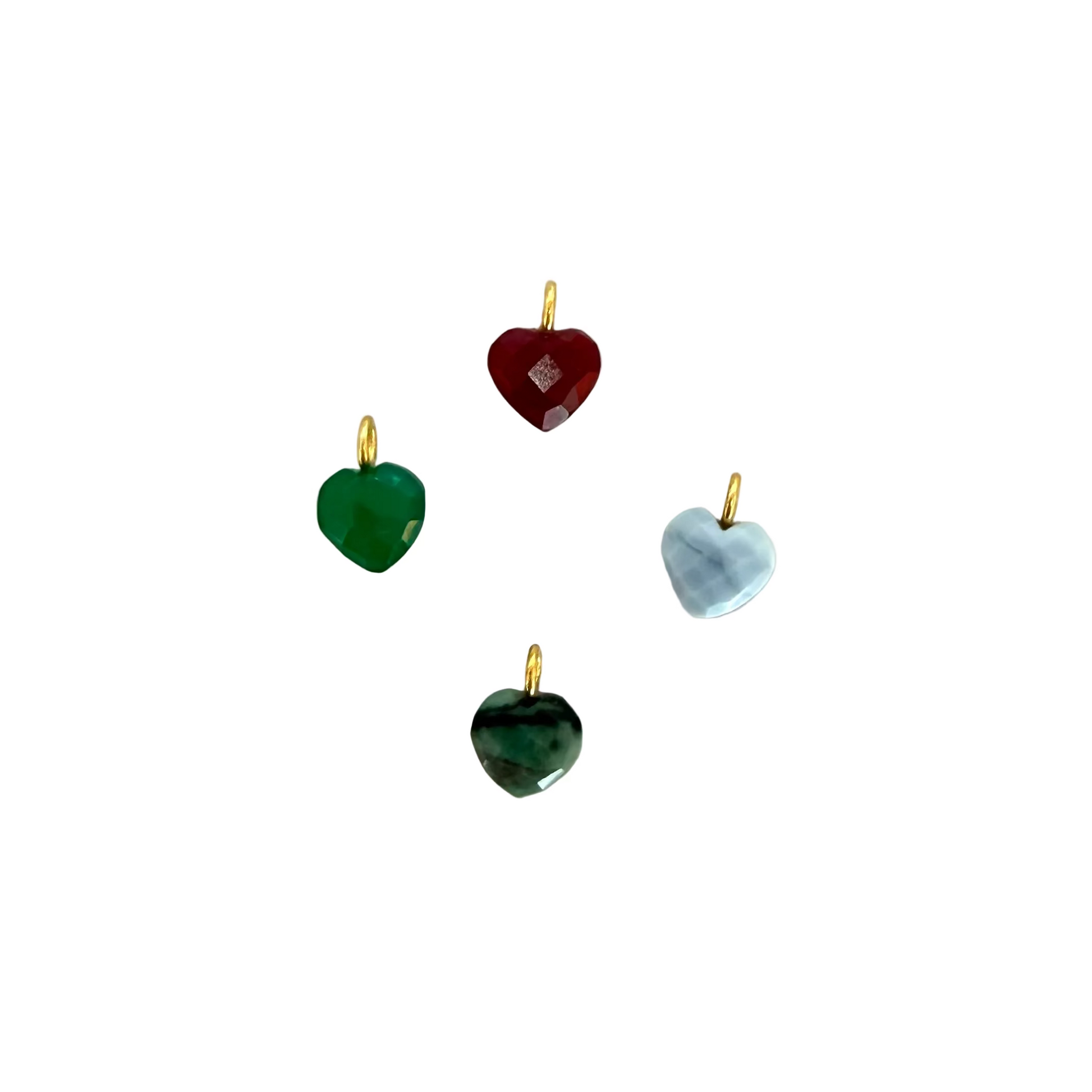 Assorted Heart Charms - w/o crystal center