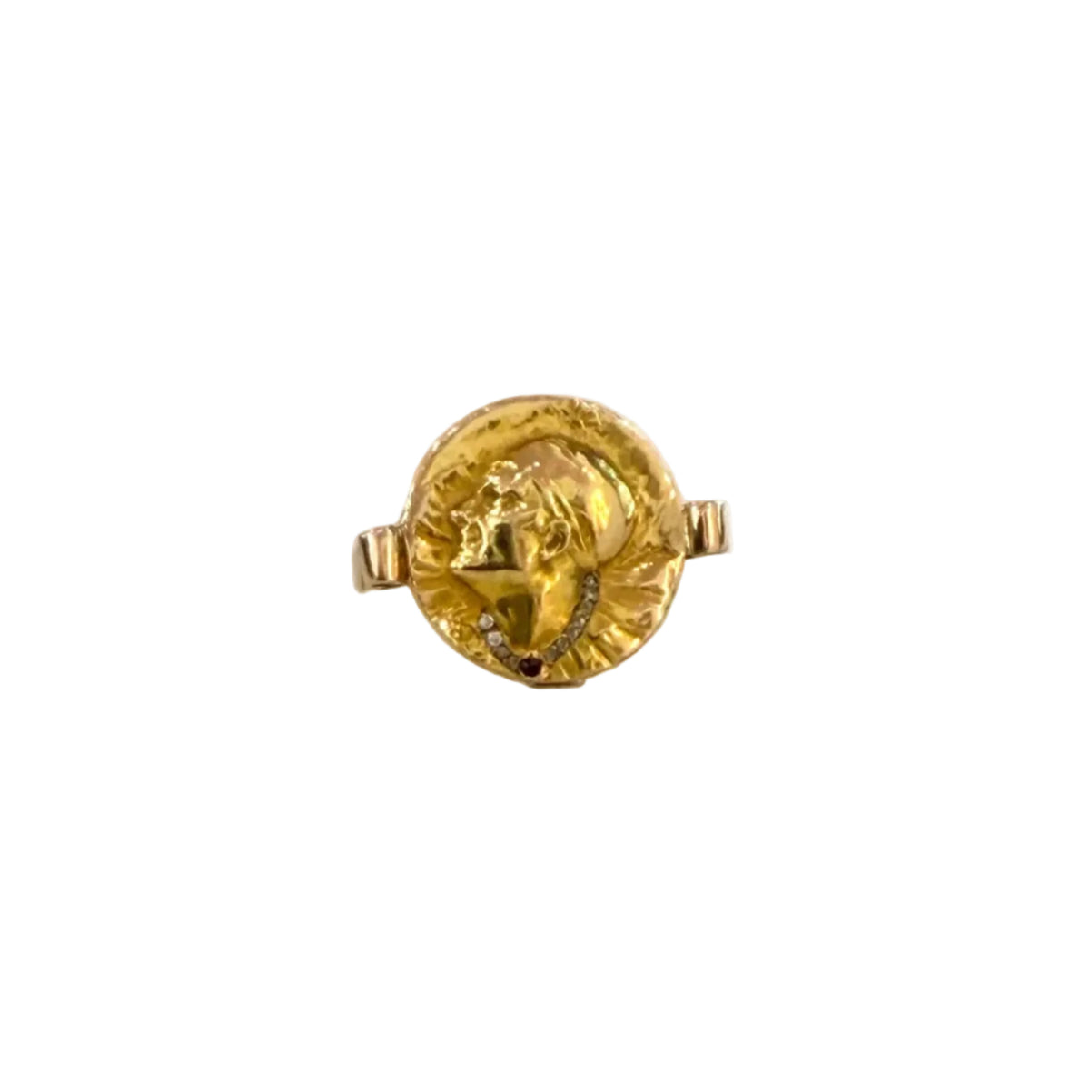 Gold Signet Pierrot Ring