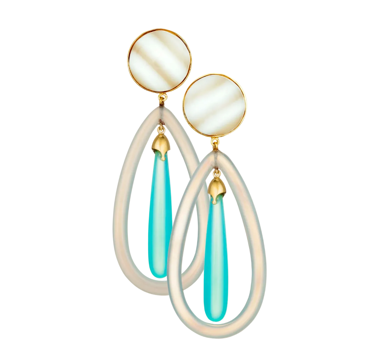 Grey Agate Loop Earrings