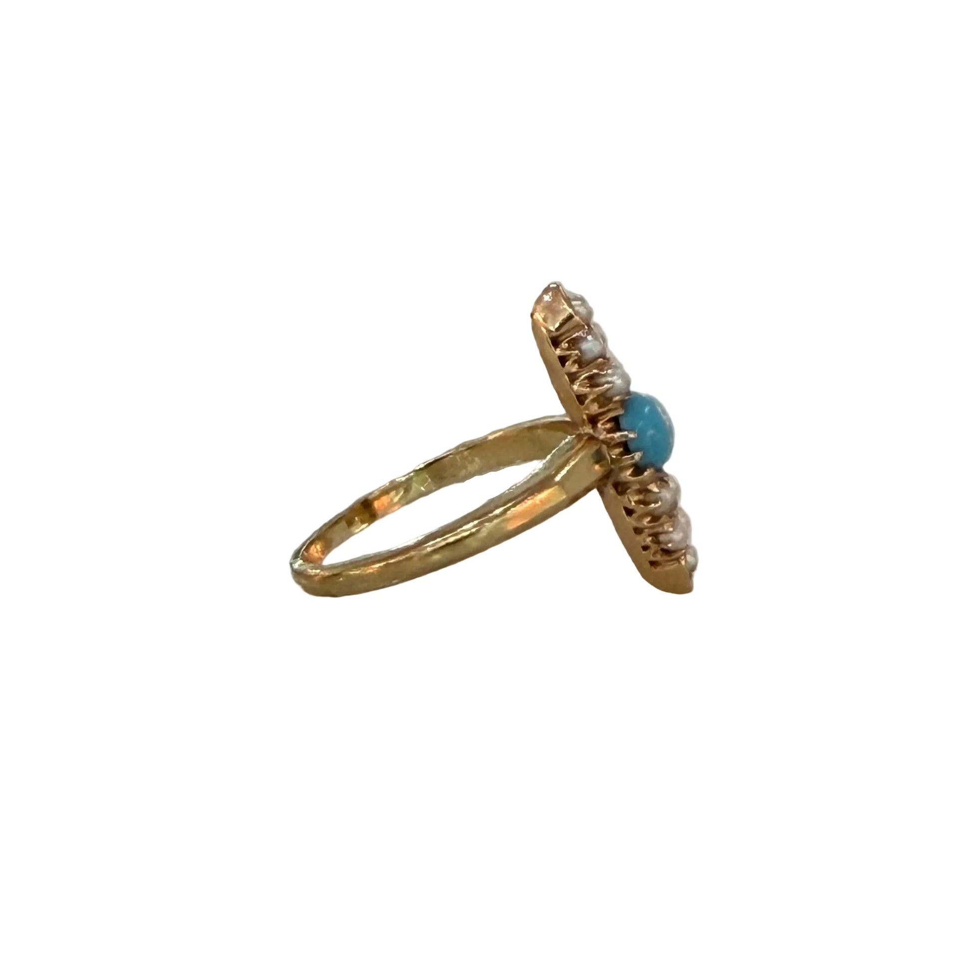 Victorian Seed Pear Turquoise Ring
