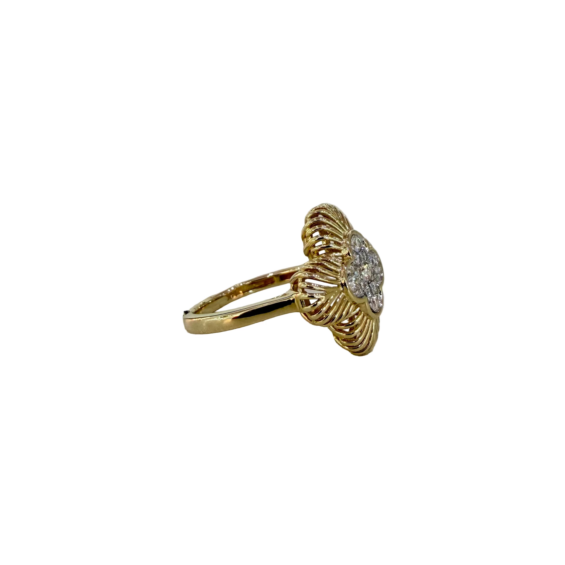 Gold and Diamond Clover Ring