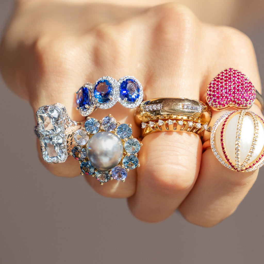 Art Deco Filigree Aquamarine Ring