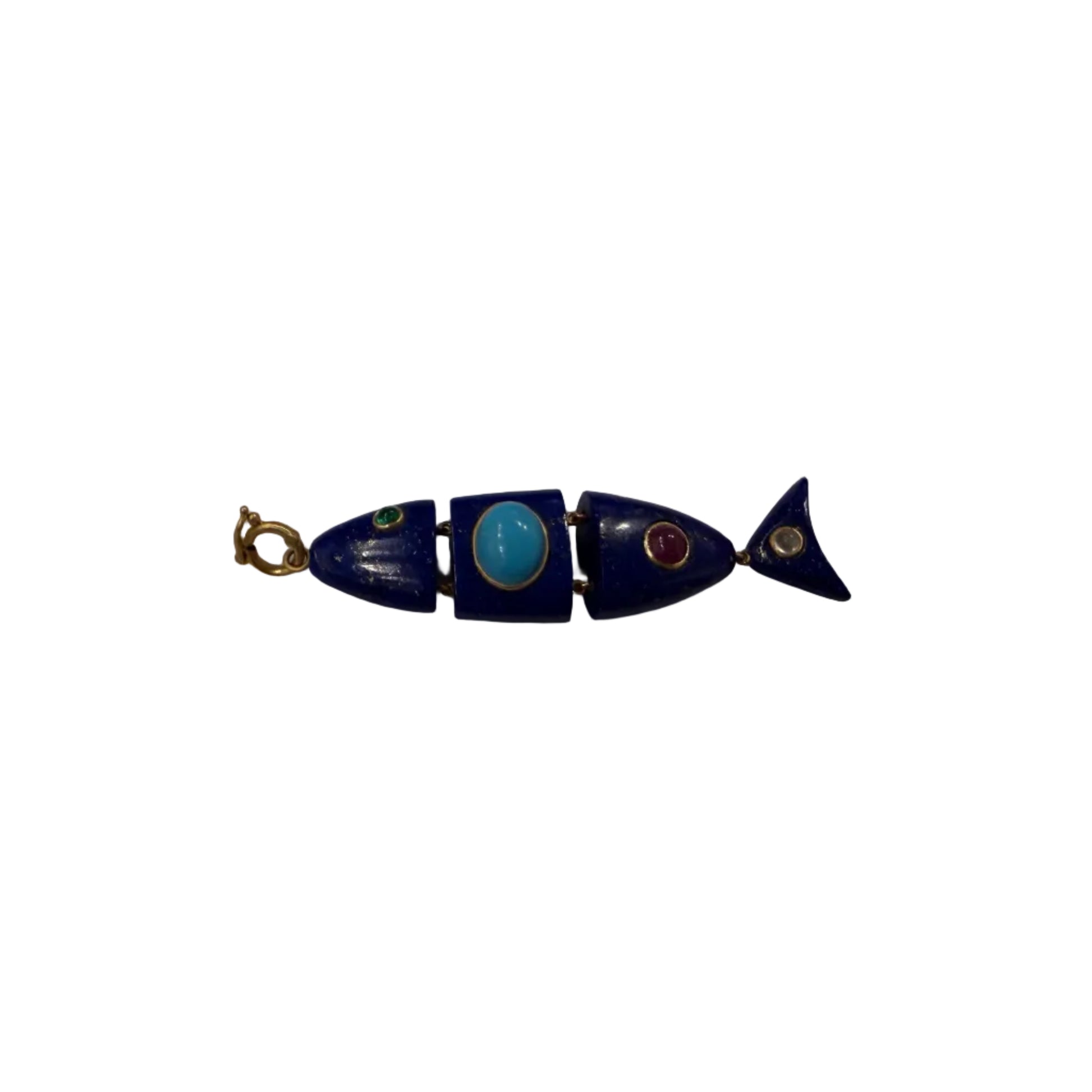 Lapis Fish Charm