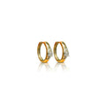 Gold Pear Diamond Huggies