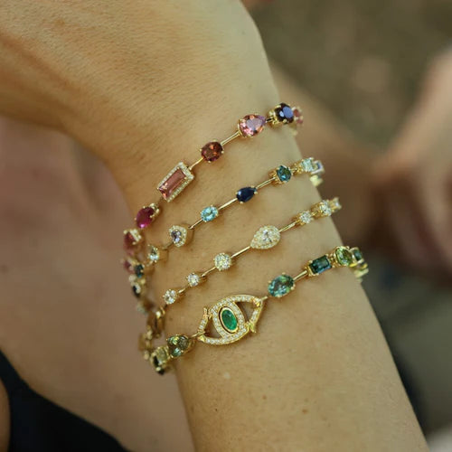 Mini Rock Candy Bracelet in Shades of Green